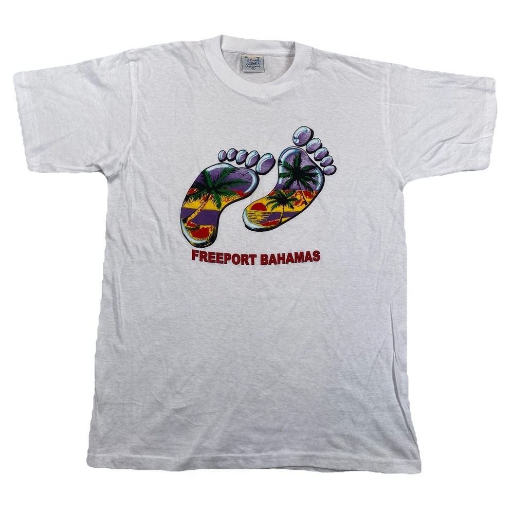 Freeport Bahamas Beach Footprint T-Shirt Size XL